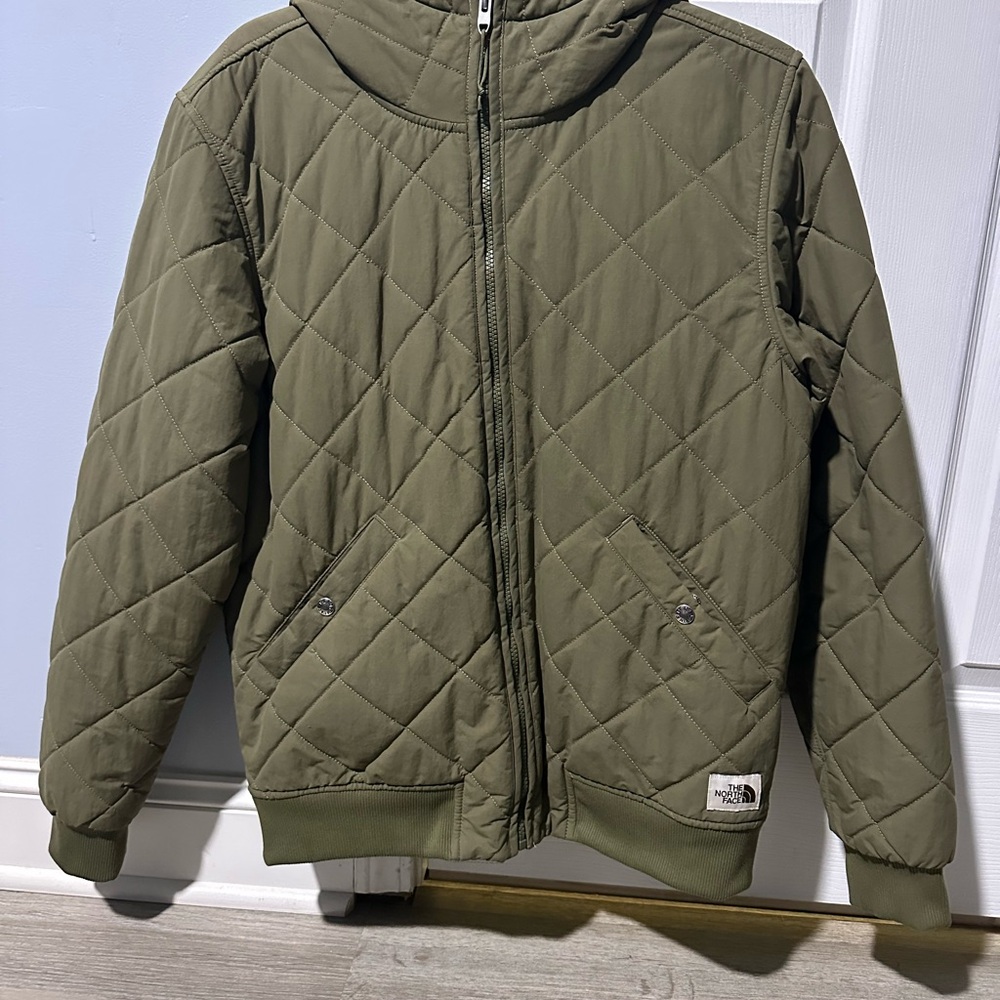 The North Face Green Quilted Hooded Jacket
